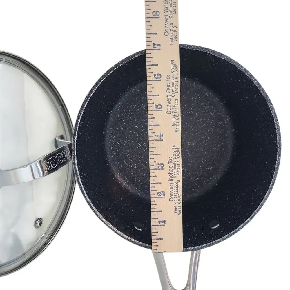 Starfrit The Rock 1.9L (2Qt) Non Stick Saucepan With Lid Durable forged Aluminum